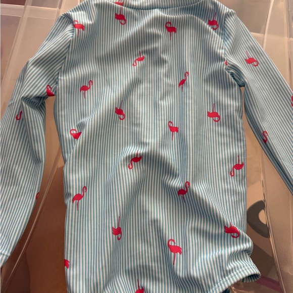 Flamingo Swim rash guard - Blue and Pink - Picture 5 of 6